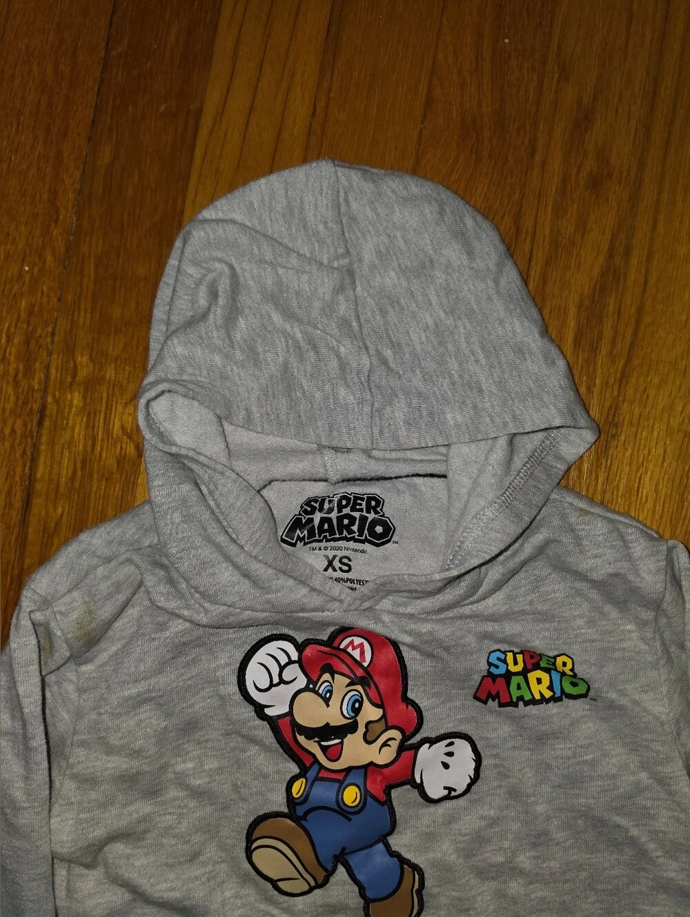 Nintendo Gray Kids Hoodie with Mario and Green Pipe